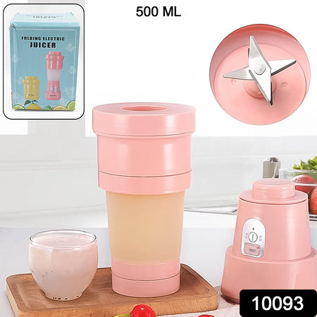 Foldable Electric Juicer Portable Blender Stainless Steel 6 Blades (500 Ml) - LootFaat
