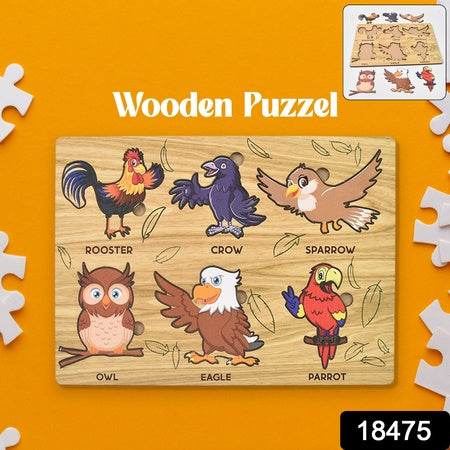 Wooden Bird Puzzle Learning Educational Board (1 Set 2820 Cm) - LootFaat