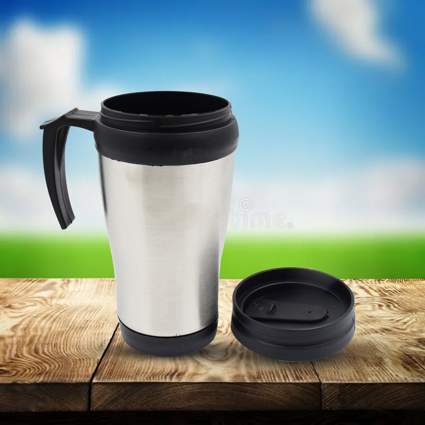 Stainless Steel Vacuum Glass Insulated Glass Coffee Cups (With Lid Handle 1 Pc) - LootFaat