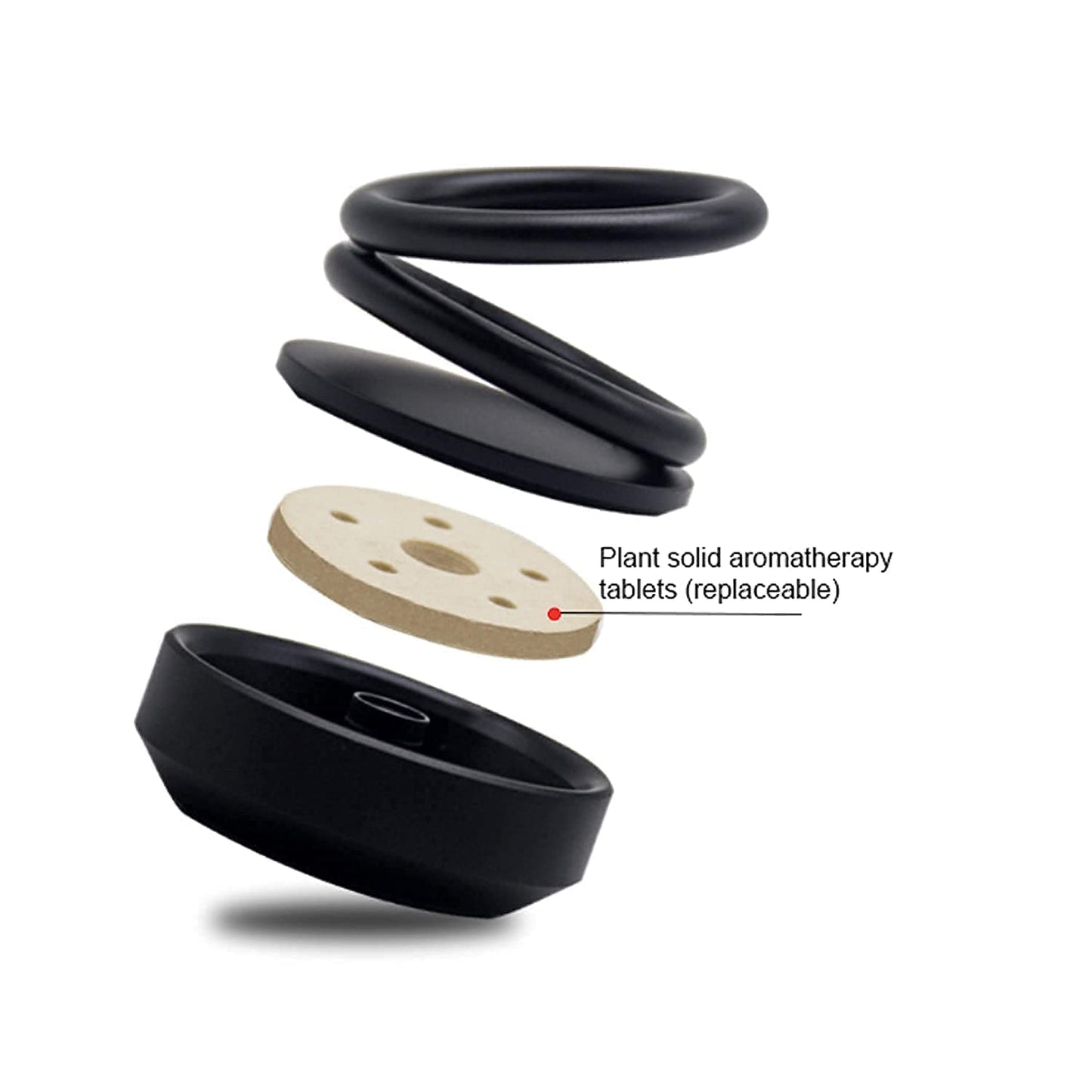 Solar Power Car Aroma Diffuser 360double Ring Rotating Design Car Fragrance Diffuser Car Perfume Air Freshener For Dashboard Home Office - LootFaat