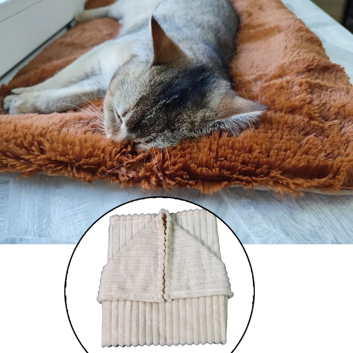 Pet Soft Cat Dog Blanket Towel Soft Warm Sleep Mat (7050 Cm 1 Pc Mix Color Design) - LootFaat