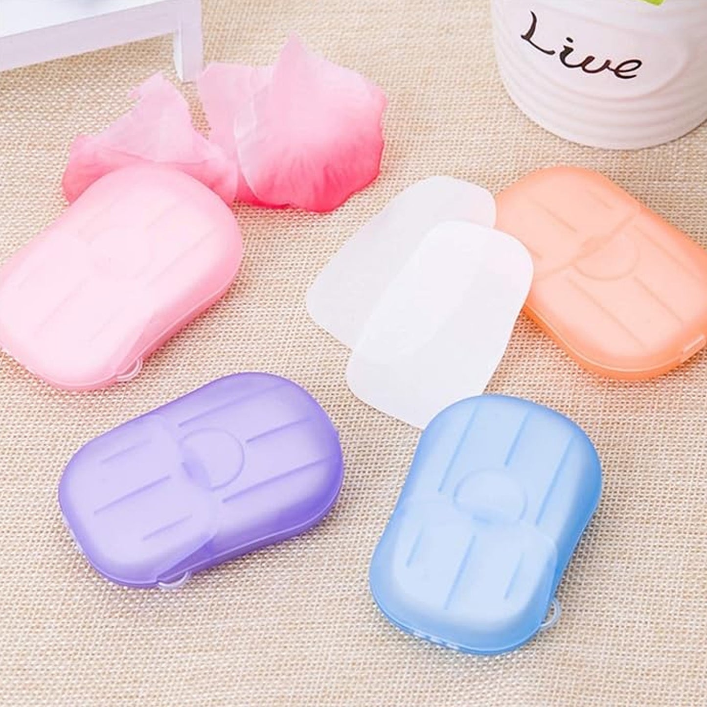 Portable Easy Carry Travel Paper Soap Sheet With Mini Box (20 Sheets In A Pack Approx Mix Color) - LootFaat