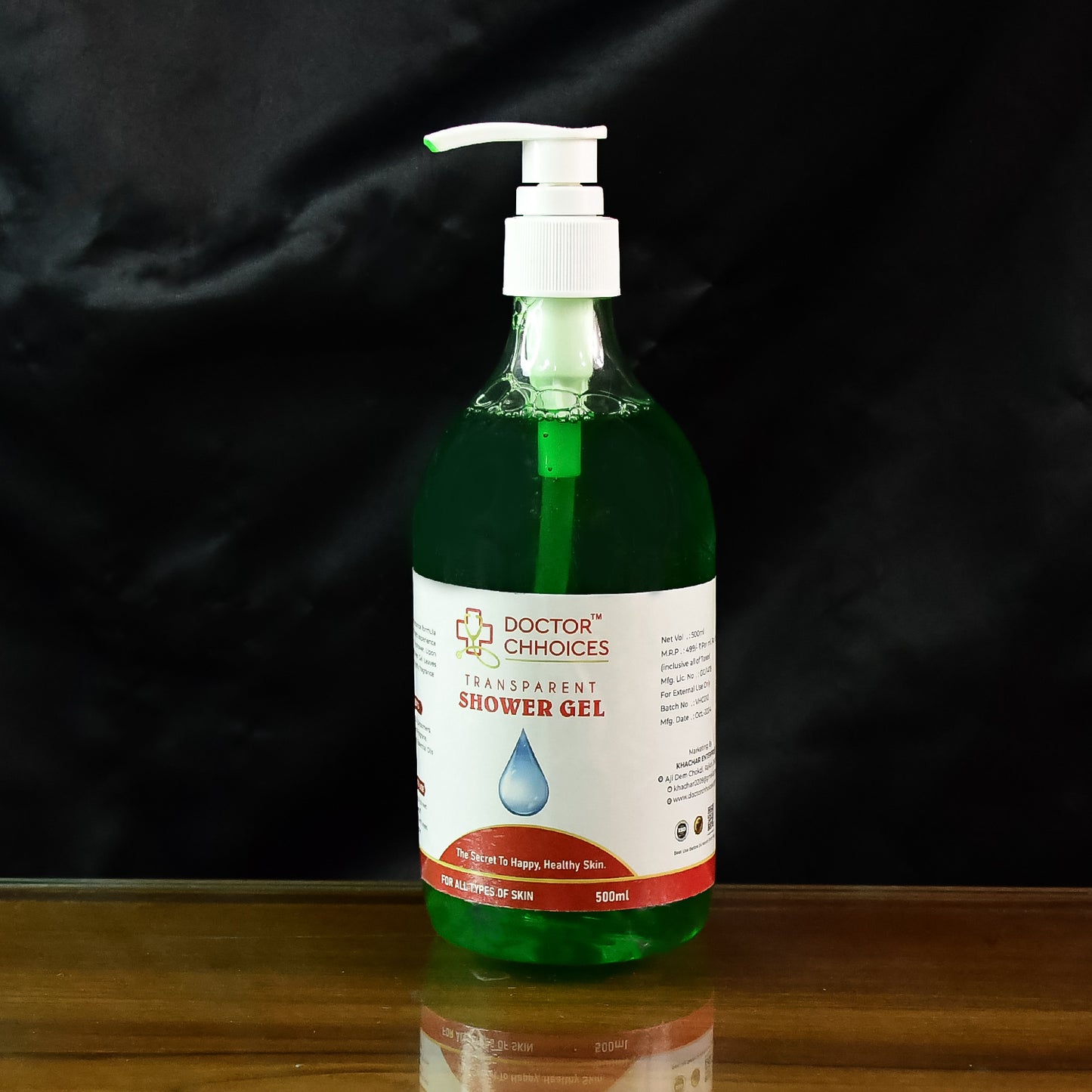 Doctor Chhoices Choices Transparent Shower Gel 500ml Bottle With Pump Dispenser