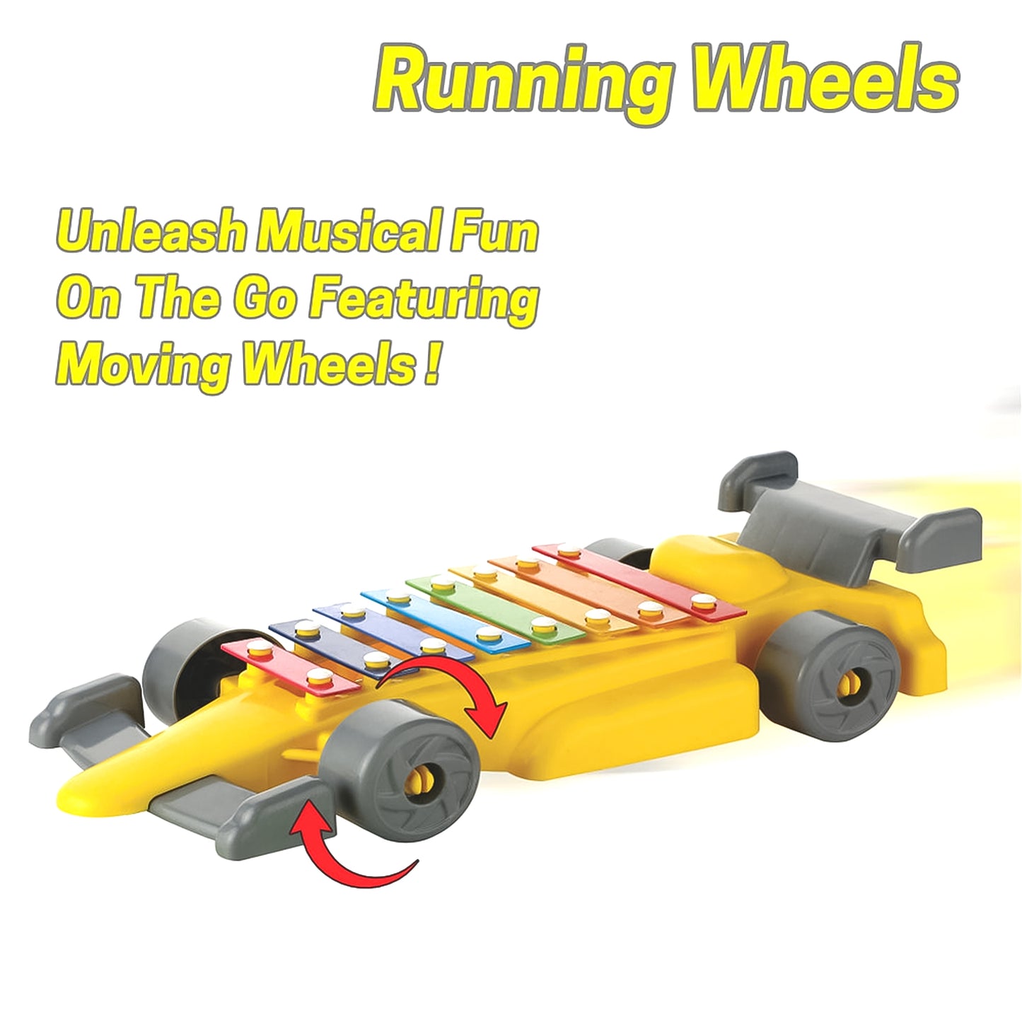 Musical Car Piano Xylophone Toy Plastic Car Xylophone (1 Set) - LootFaat