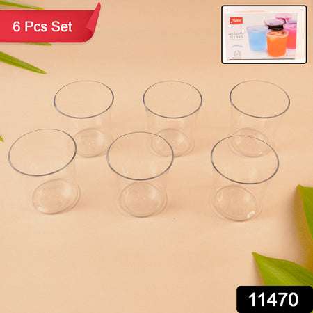Apex Welcome Plastic Glass Set For Daily Use Set Of 6