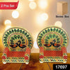 Meenakari Laddu Gopal Singhasan - Wooden Krishna Sofa Asan for Pooja Mandir (2 Pc Set)