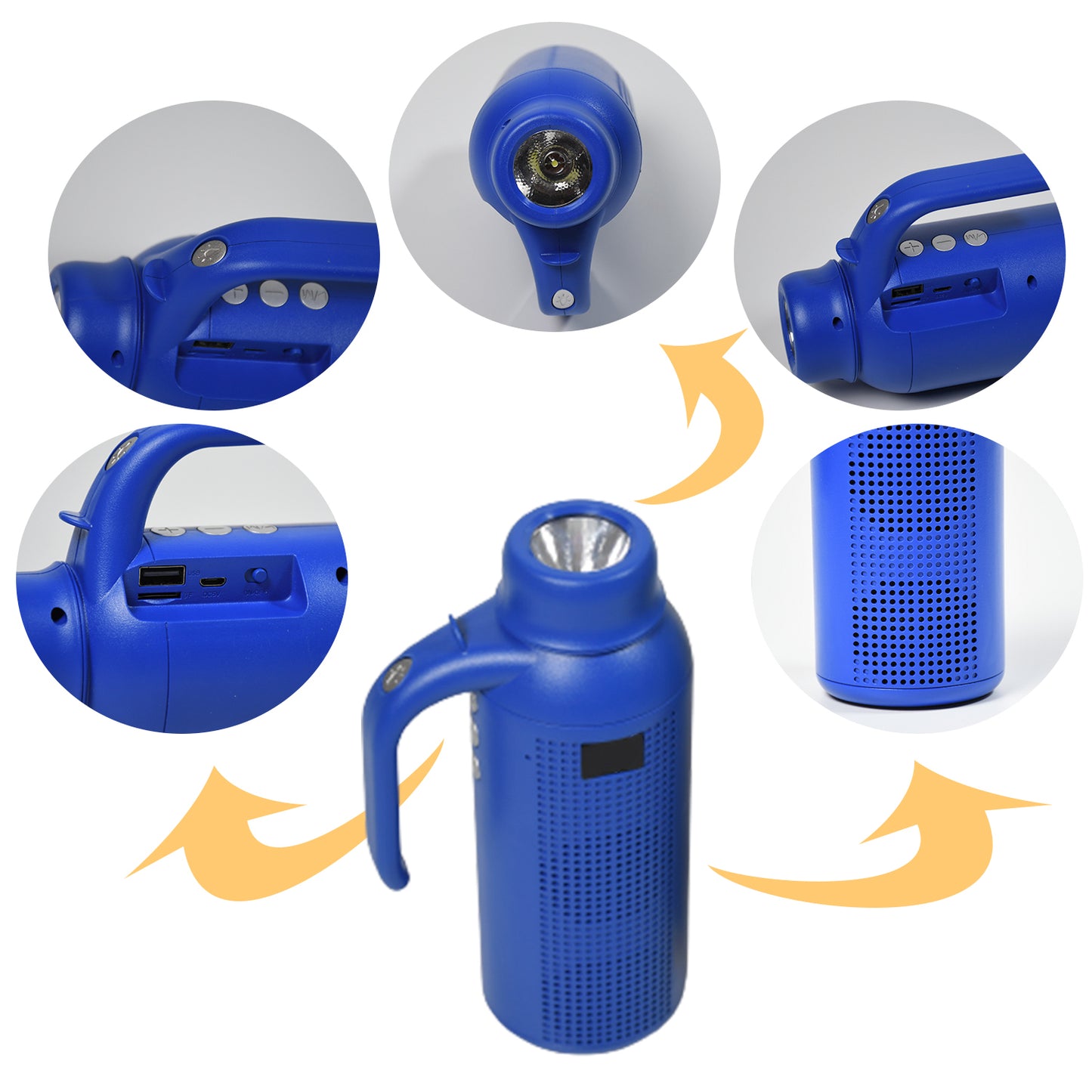 Smart Bluetooth Speaker With Torch Light Wireless Bluetooth Speaker Night Flash Light Speaker - LootFaat