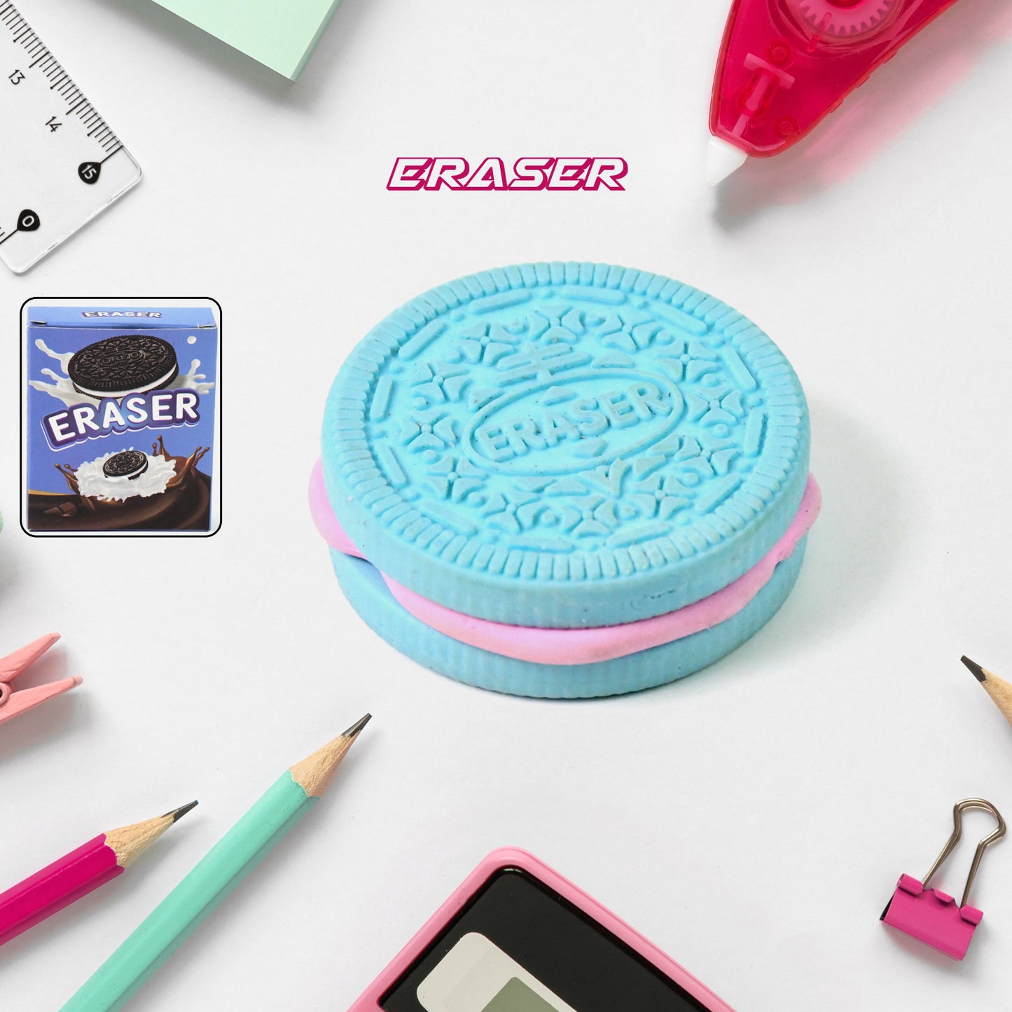 Biscuit Shape Eraser Unique Designs Patterns (1 Pc) - LootFaat