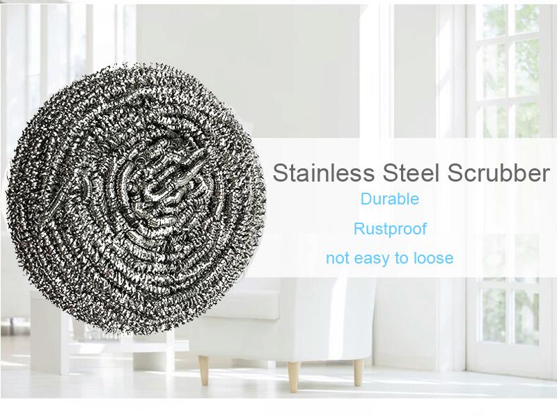 Round Shape Stainless Steel Scrubber (Pack Of 6) - LootFaat