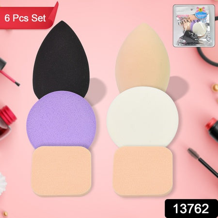 Makeup Sponges Set Perfect For Liquid Cream And Powder (6 Pcs Set) - LootFaat