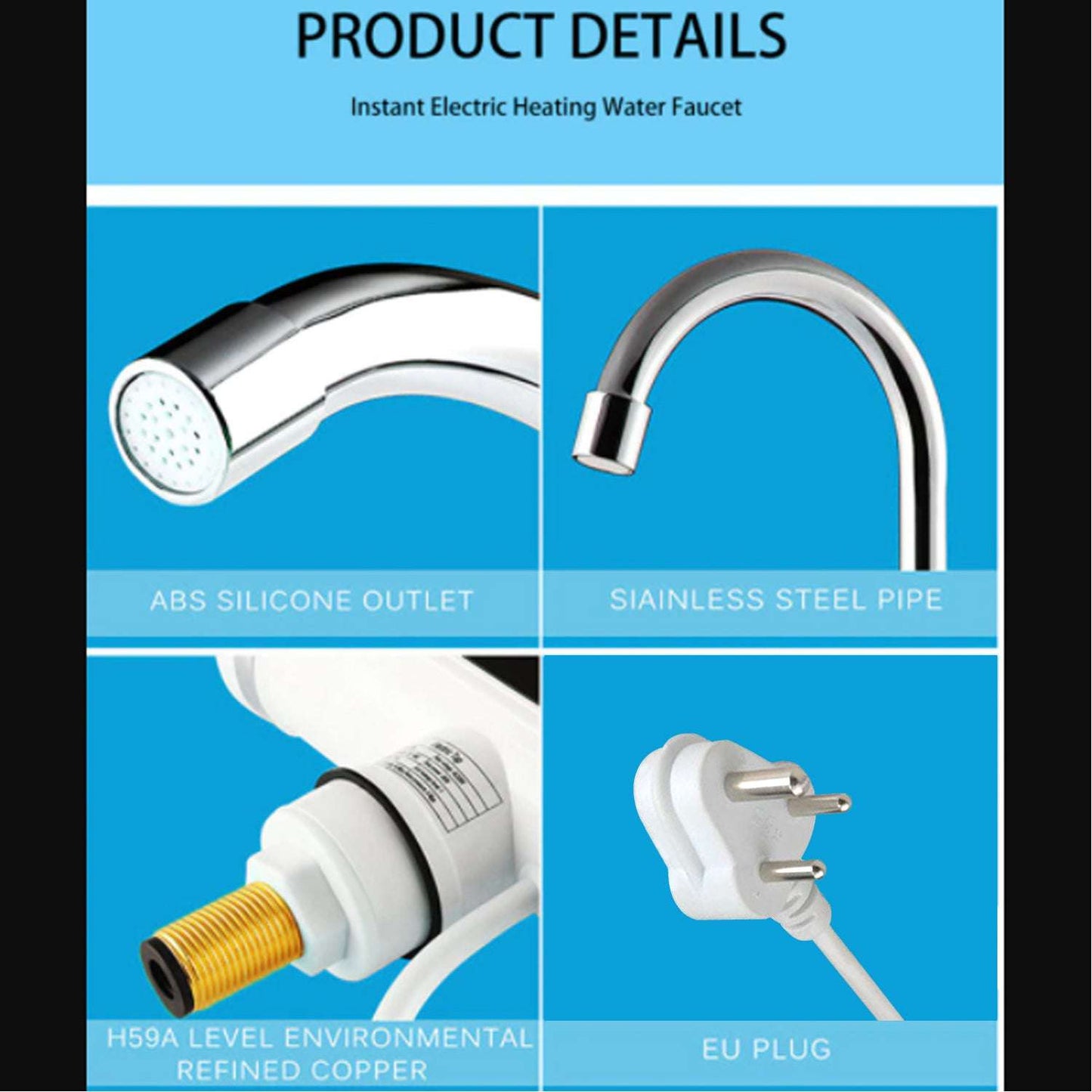 Stainless Steel Led Digital Display Instant Heating Electric Water Heater Faucet Tap - LootFaat
