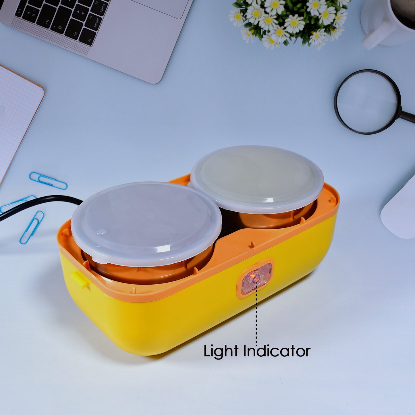 2layer Electric Lunch Box For Office Portable Lunch Warmer With Removable 4 Stainless Steel Container. - LootFaat