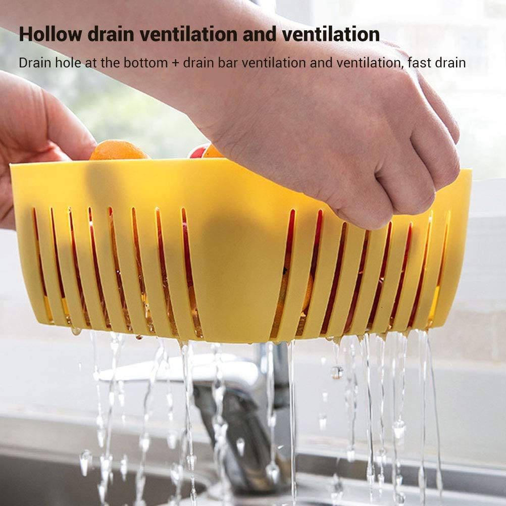 Double Layer Food Drainer Washing Basket With Collapsible Strainers Colander - LootFaat