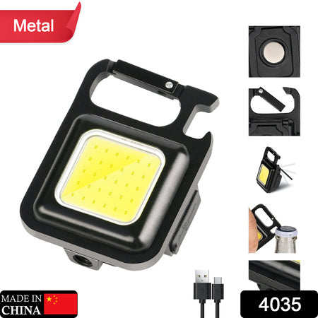 Rechargeable Keychain Mini Flashlight With 4 Light Modesultralight Portable Pocket Light With Folding Bracket Bottle Opener And Magnet Base For Camping Walking - LootFaat