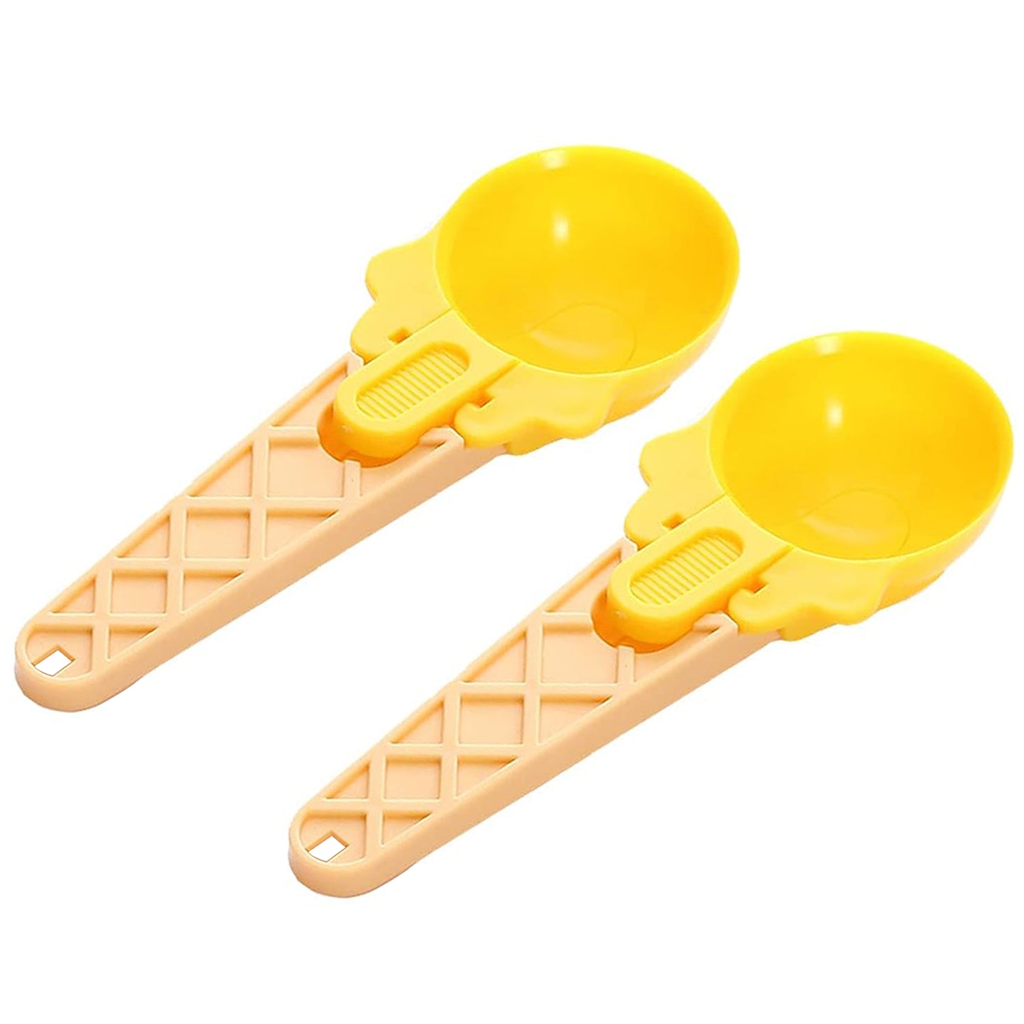 Ice Cream Spoons 2pcs Plastic Water Melon Scoopers With Trigger Dipper And Adults For Summer Party Ice Cream Scoop Food Serving Spoon Kitchen Tools Ice Cream Digging Spoon Household Spoons Cupcake Spoons Aps Fruit Ball Player (2 Pc) - LootFaat