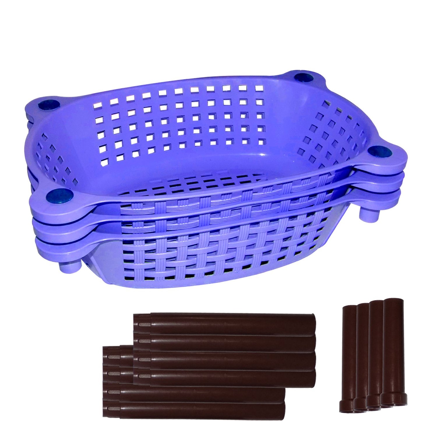 Multipurpose Plastic Storage Rack Organiser - 3 Pcs - LootFaat