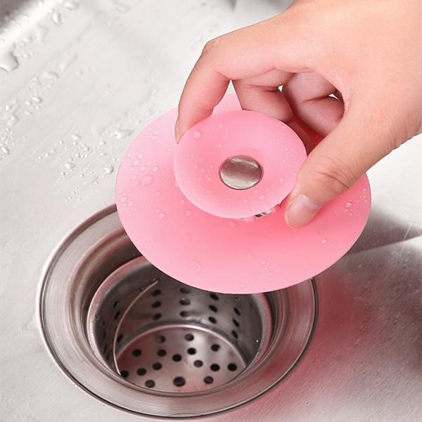 Creative 2-in-1 Silicone Sewer Sink Sealer Cover Drainer (Multicolour) - LootFaat