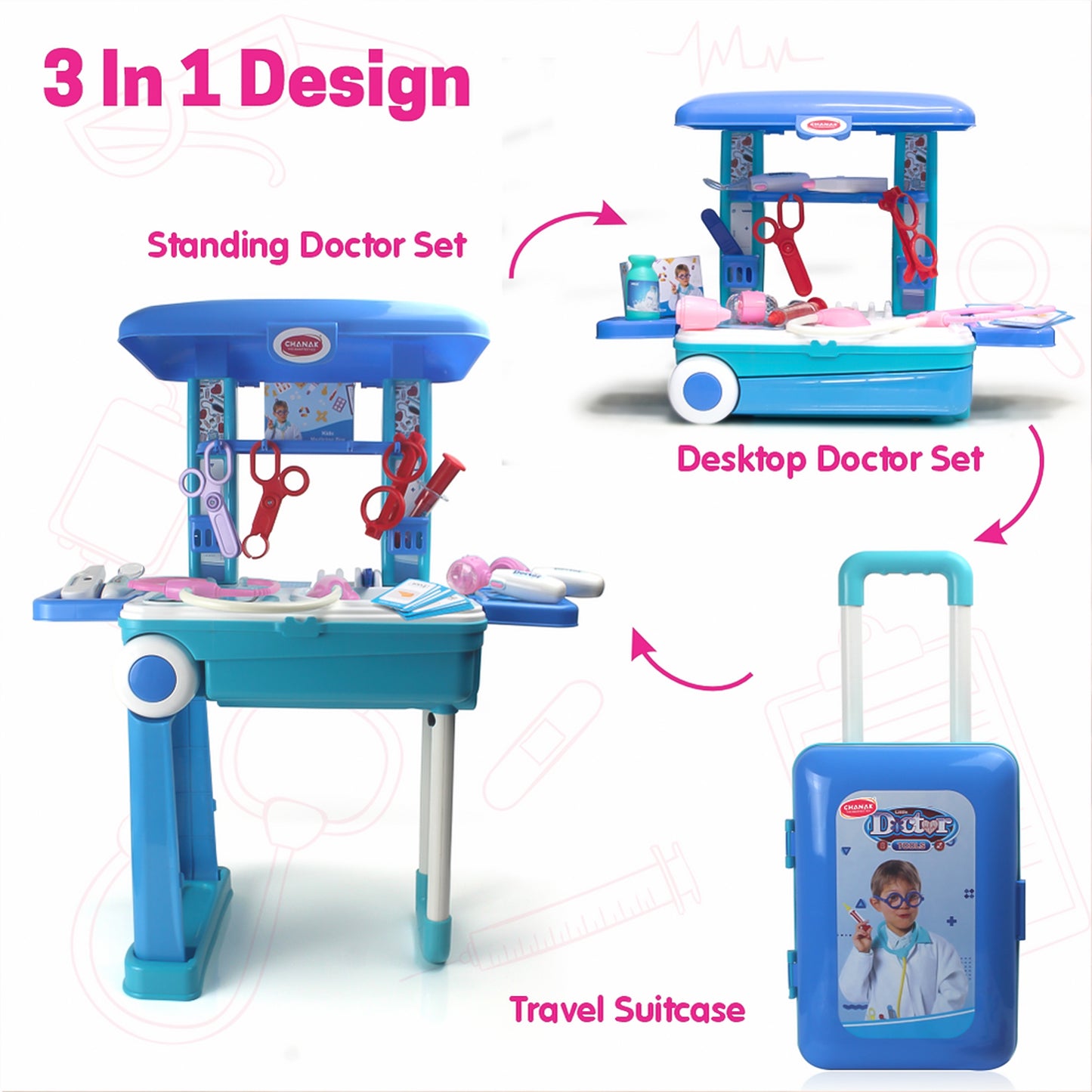 Premium Doctor Set Trolley Little Doctor Kids Toy (1 Set) - LootFaat