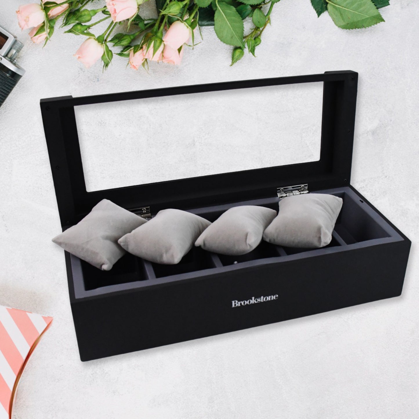 Style Fresh And Simple Girl Earrings Plate Jewellery Box Earrings Ring Multi-function Jewellery Storage Box - LootFaat