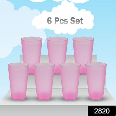 6 Pcs Large Plastic Glass 300ml Used In All Kinds Of Kitchen And Official Purposes For Drinking Water And Beverages Etc. - LootFaat