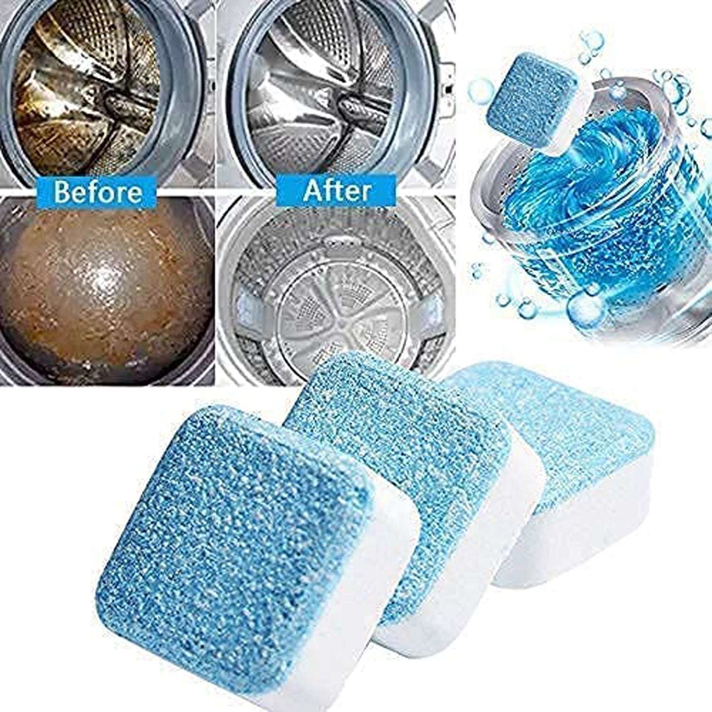 Washing Machine Effervescent Tablet For All Companys Front And Top Load Machine Tablet For Perfectly Cleaning Of Tub Drum Stain Remover Washer Cleaner - LootFaat