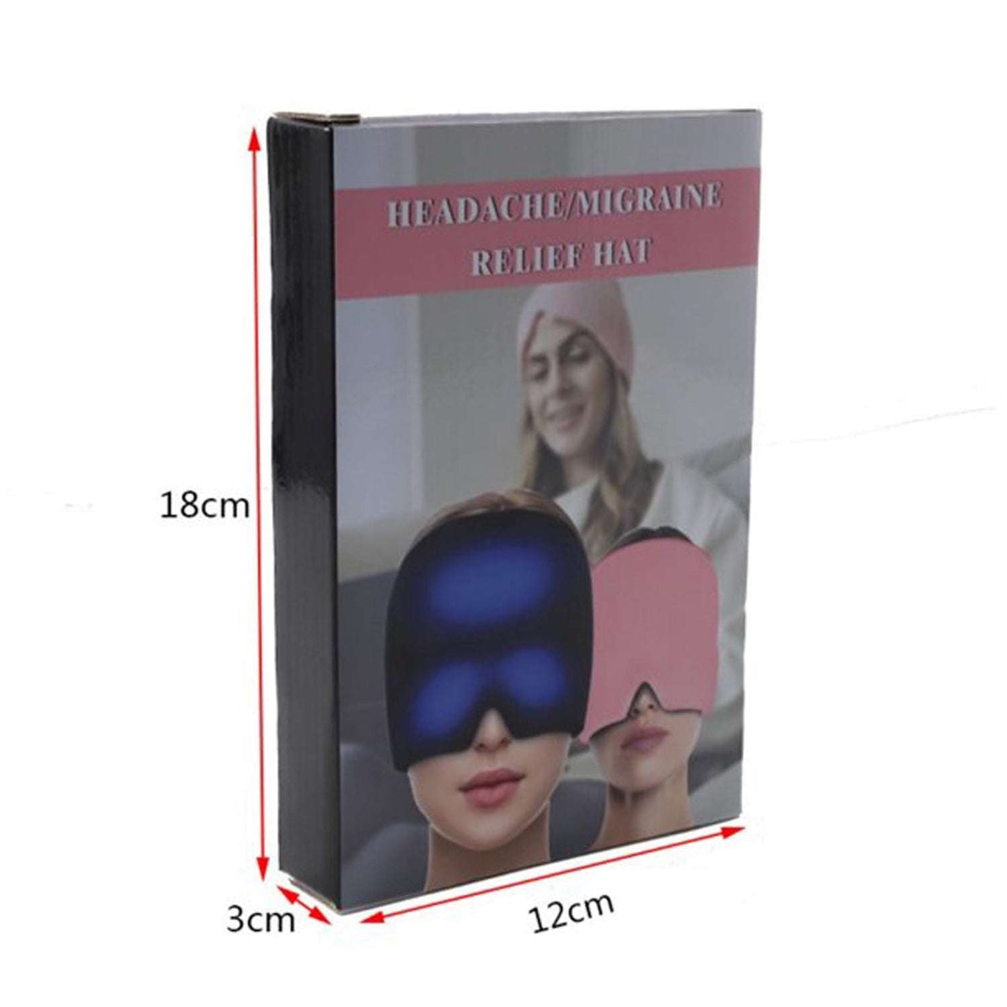 1204 Headache Relief Hat Migraine Cap Wearable Migraine Mask Ice Head Wrap For Tension Headache Puffy Eyes Sinus Headache Stress Relief