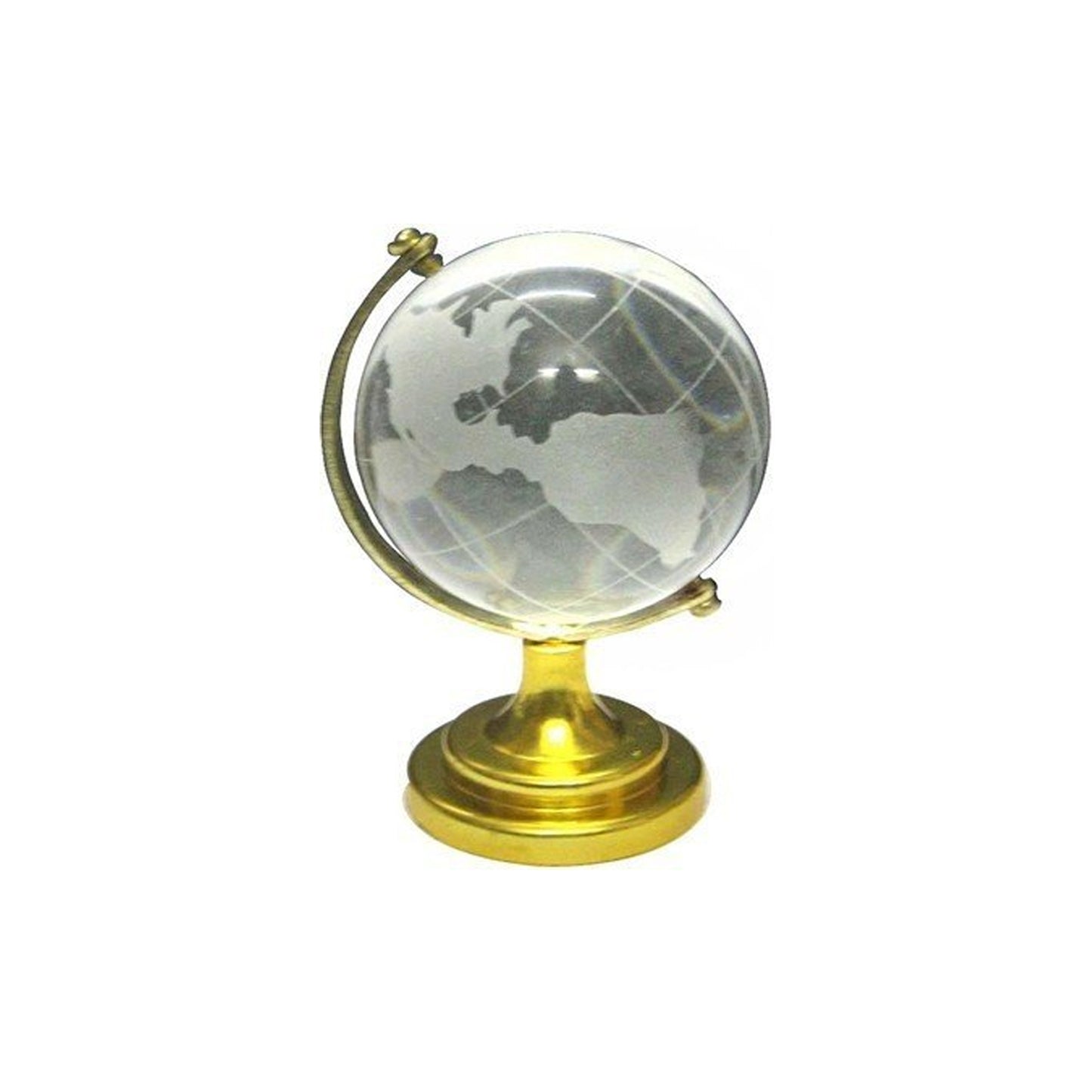 Crystal Globe World Map 50 Mm With Golden Stand (1 Pc) - LootFaat