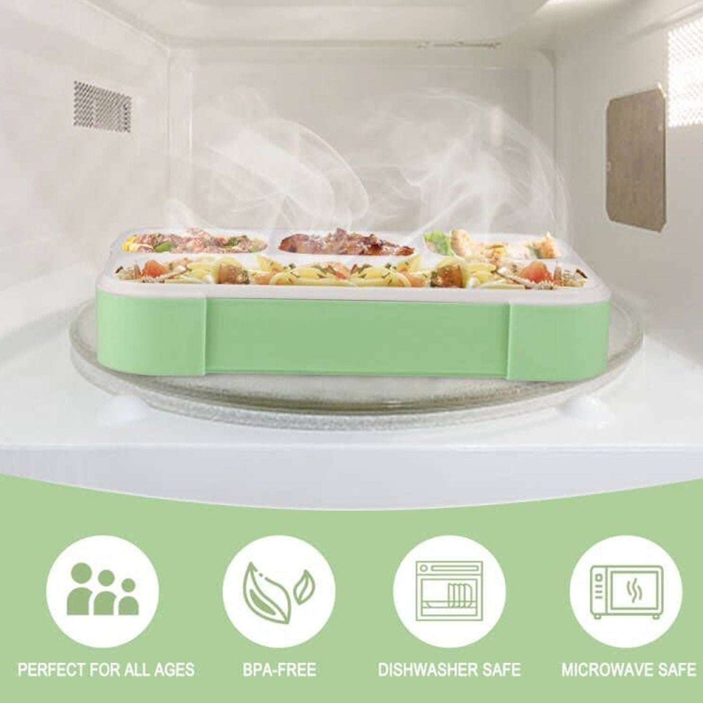 Lunch Box 4 Compartment With Leak Proof Lunch Box For School Office Use - LootFaat