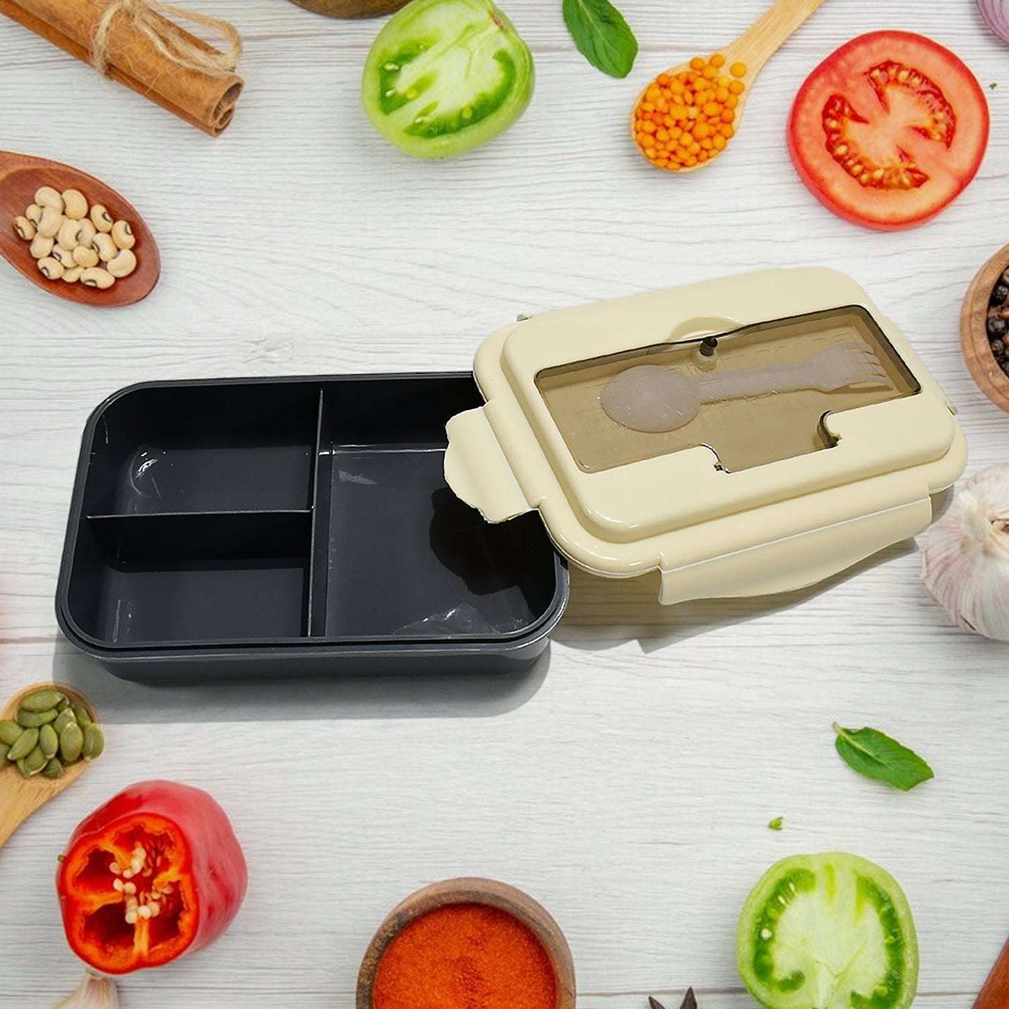 Lunch Box Flex Lock Plastic Liner Lunch Container Portable Tableware Set For Kid Adult Student Children Keep Food Warm - LootFaat