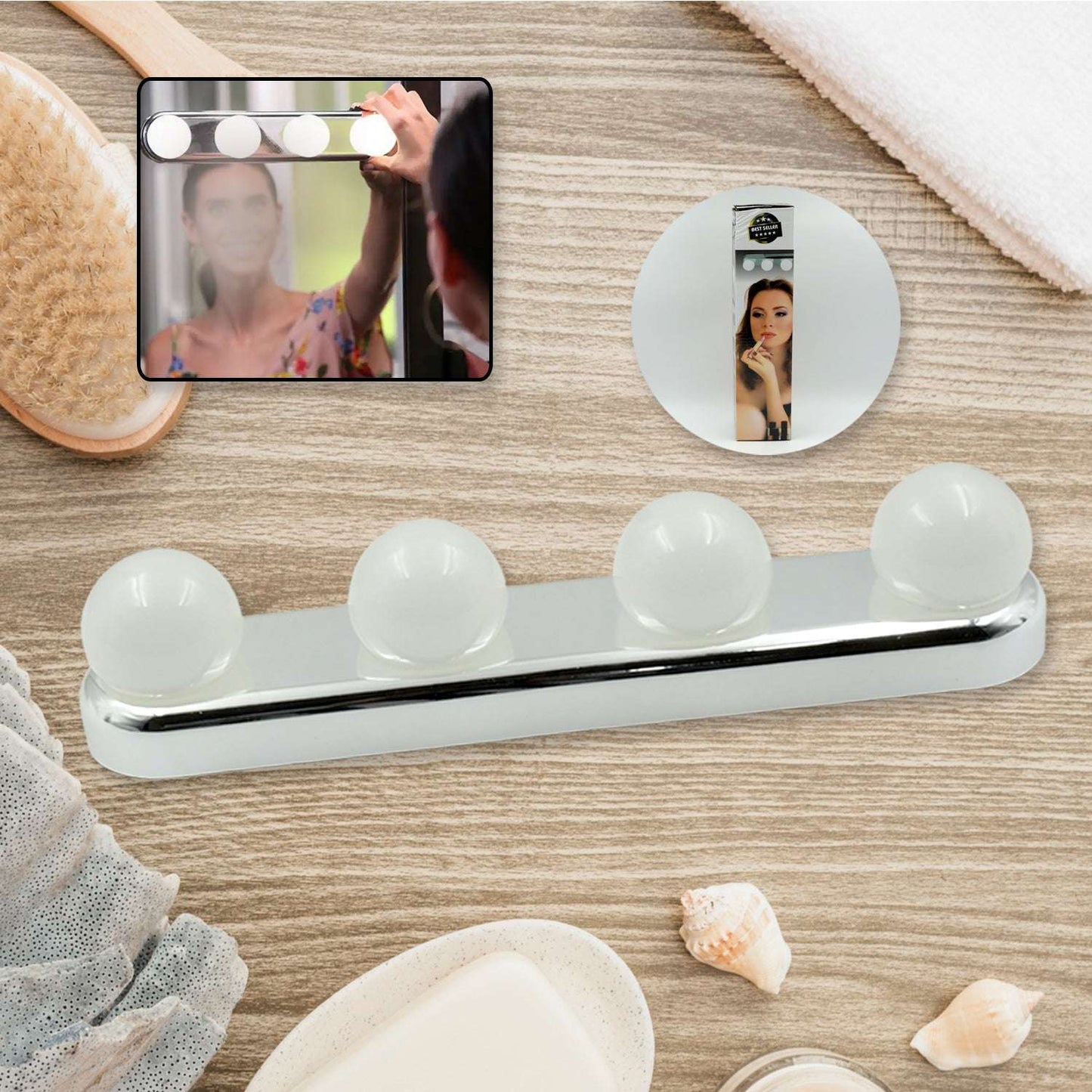 Glow Make Up Light Portable Cosmetic Kit Battery Powered Mirror Lighting Super Bright - LootFaat