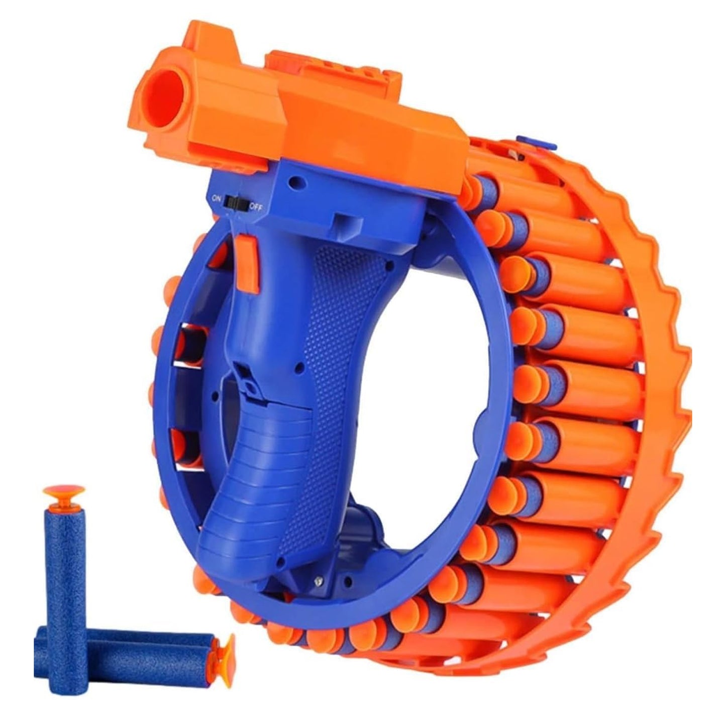 Amazing Toy Gun Electric Gun For Children 28 Soft Bullets For Youth Safety Childrens Electric Hand Ring Wheel Soft Bullet Gun Gift Toys - LootFaat