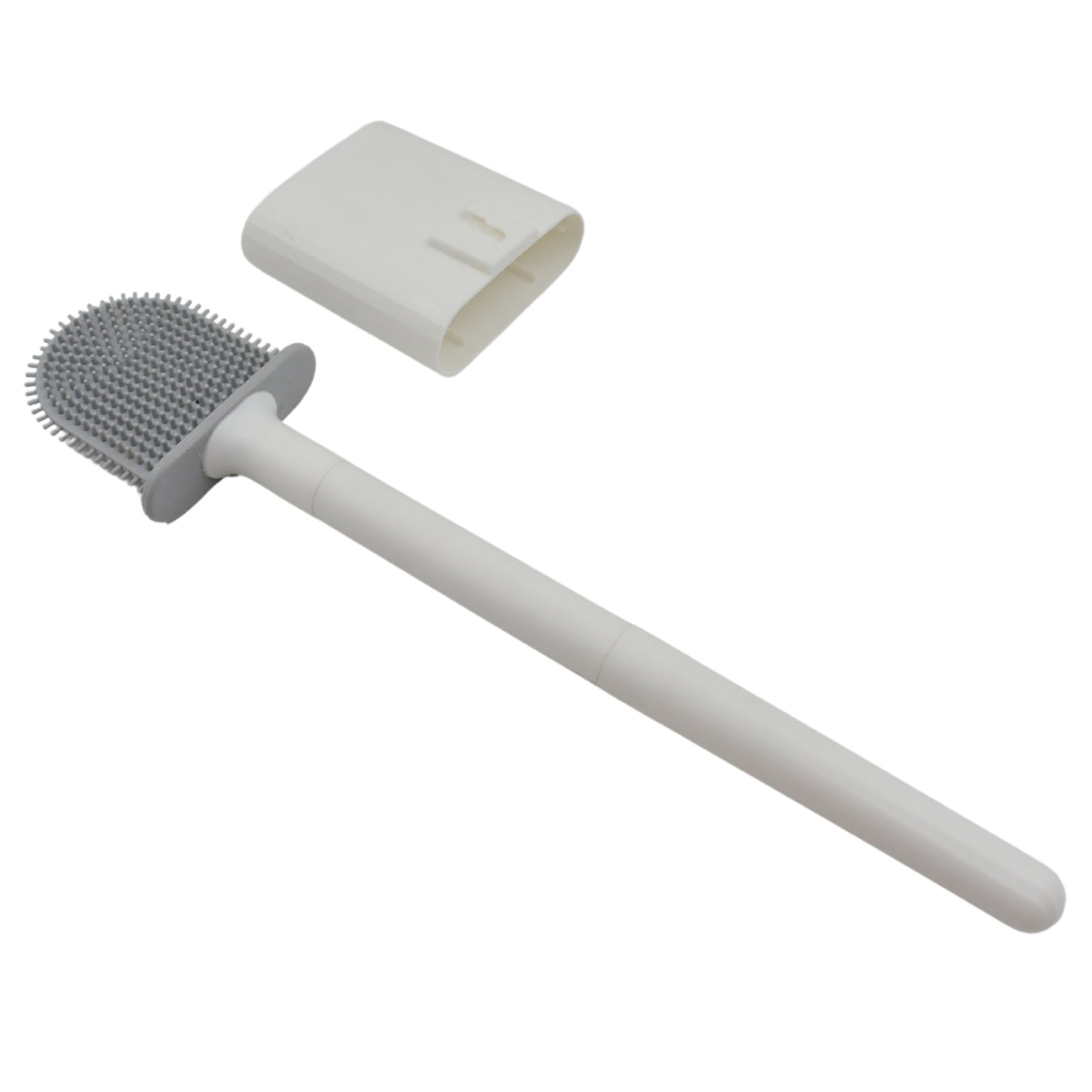 Portable Silicone Toilet Brush With Holder Flex Toilet Brush - Wall Mounted Anti-drip Set Toilet Cleaner Brush Non-slip Long Handle Toilet Brush Pack Of 1 - LootFaat
