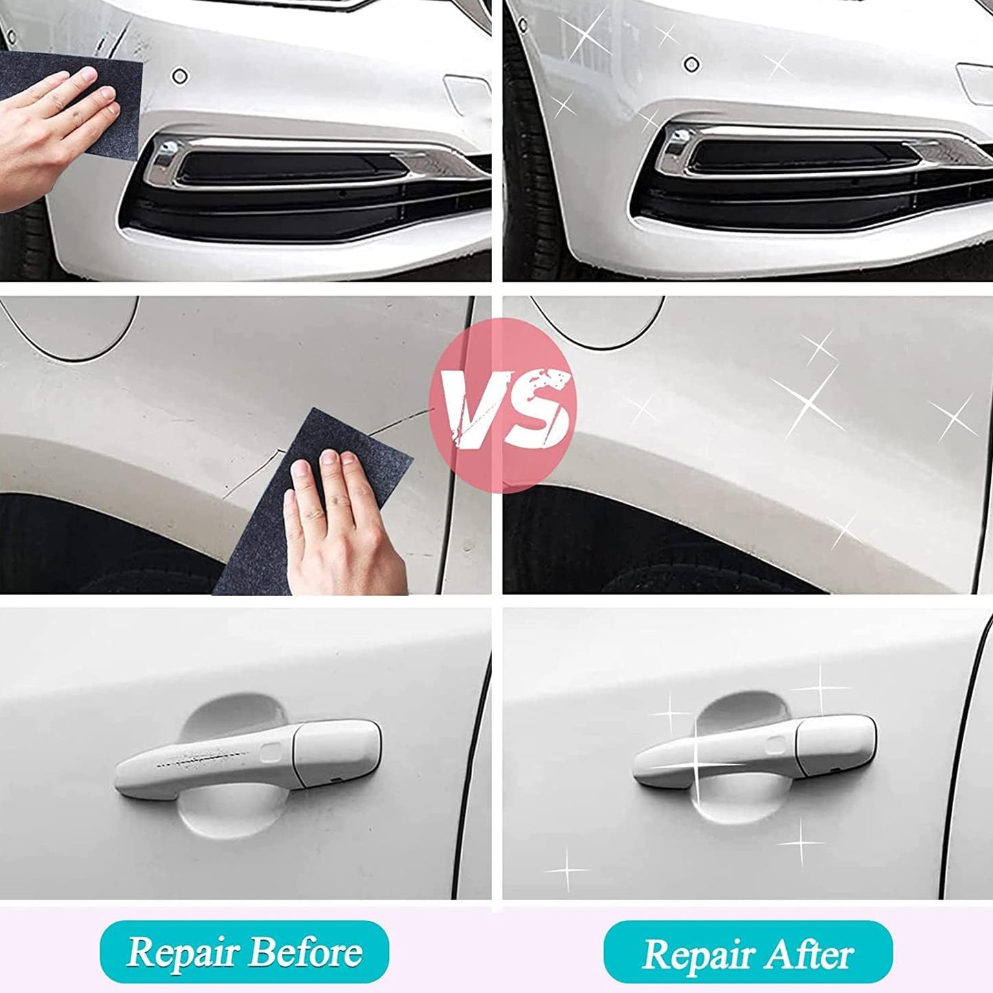 Nano Magic Car Scratch Remover Cloth Multipurpose Scratch Repair Cloth Cloth For Car Paint Scratch Repair Easy To Repair Slight Scratches On The Surface Polishing Repeatable Use For All Kinds Of Car (45 Ml Repair Solution 2 Gloves 2 Nano Cloth) - LootFaat