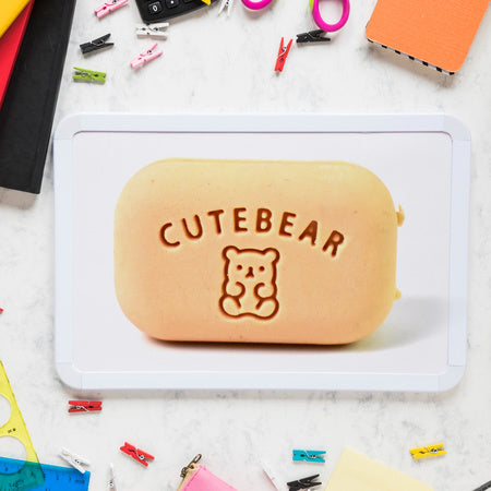 Cute Soap Shaped Erasers With Plastic Case (1 Pc With Case) - LootFaat