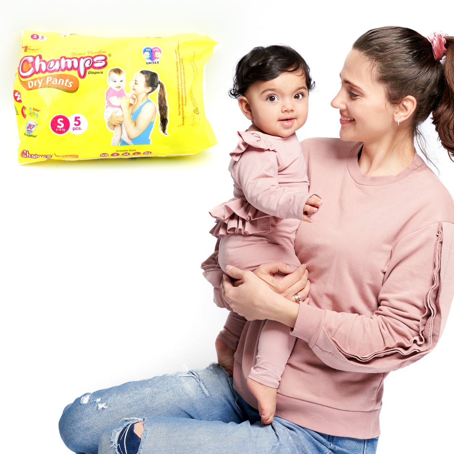 Small Champs Dry Pants Style Diaper- Small Best For Travel Absorption Champs Baby Diapers Champs Soft And Dry Baby Diaper Pants (S5 Pcs ) - LootFaat