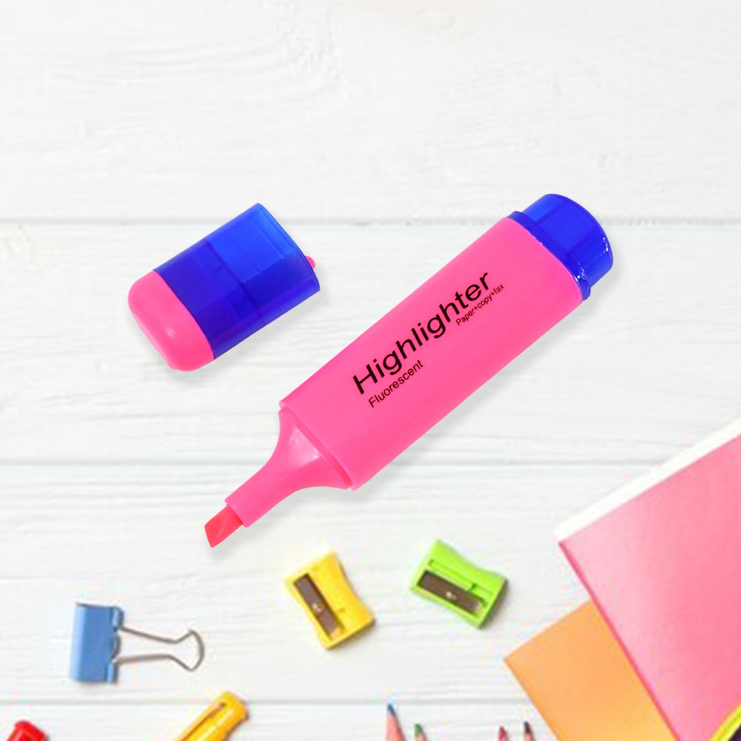 Highlighter Pen Assorted Colours Water Based Broad Tip Writing Marker (3 Pcs Set) - LootFaat