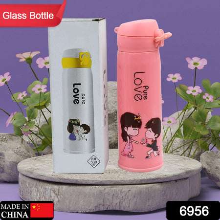 Pure Love Outdoor Sport Water Bottle 500ml Leak Proof Bpa-free For Travel Cold And Hot Water Glass Water Bottle With Daily Water Intake For Gym And Children Fridge For Home Office School (Moq - 80 Pc) - LootFaat