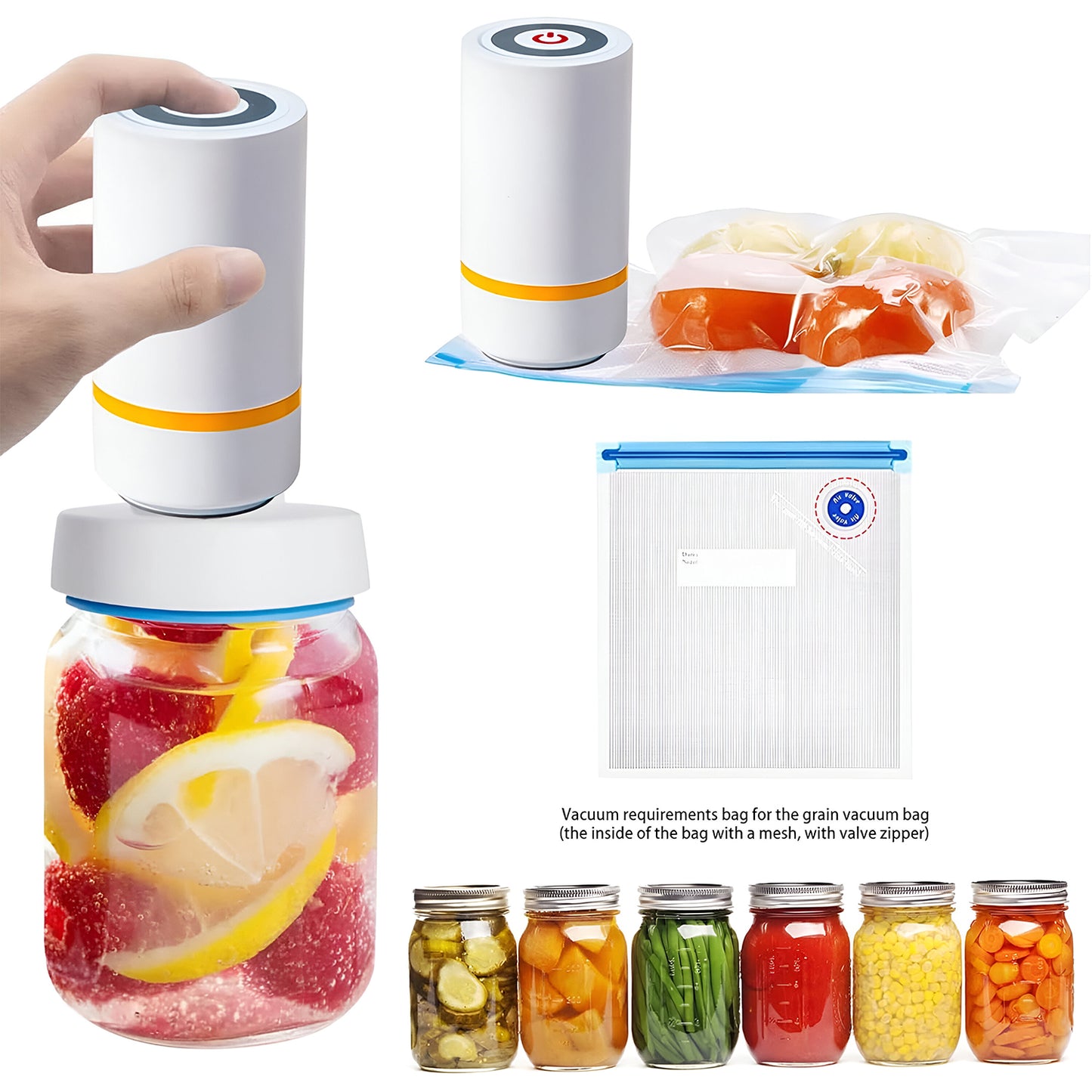 USB Rechargeable Portable Vacuum Sealer Machine for Food Storage