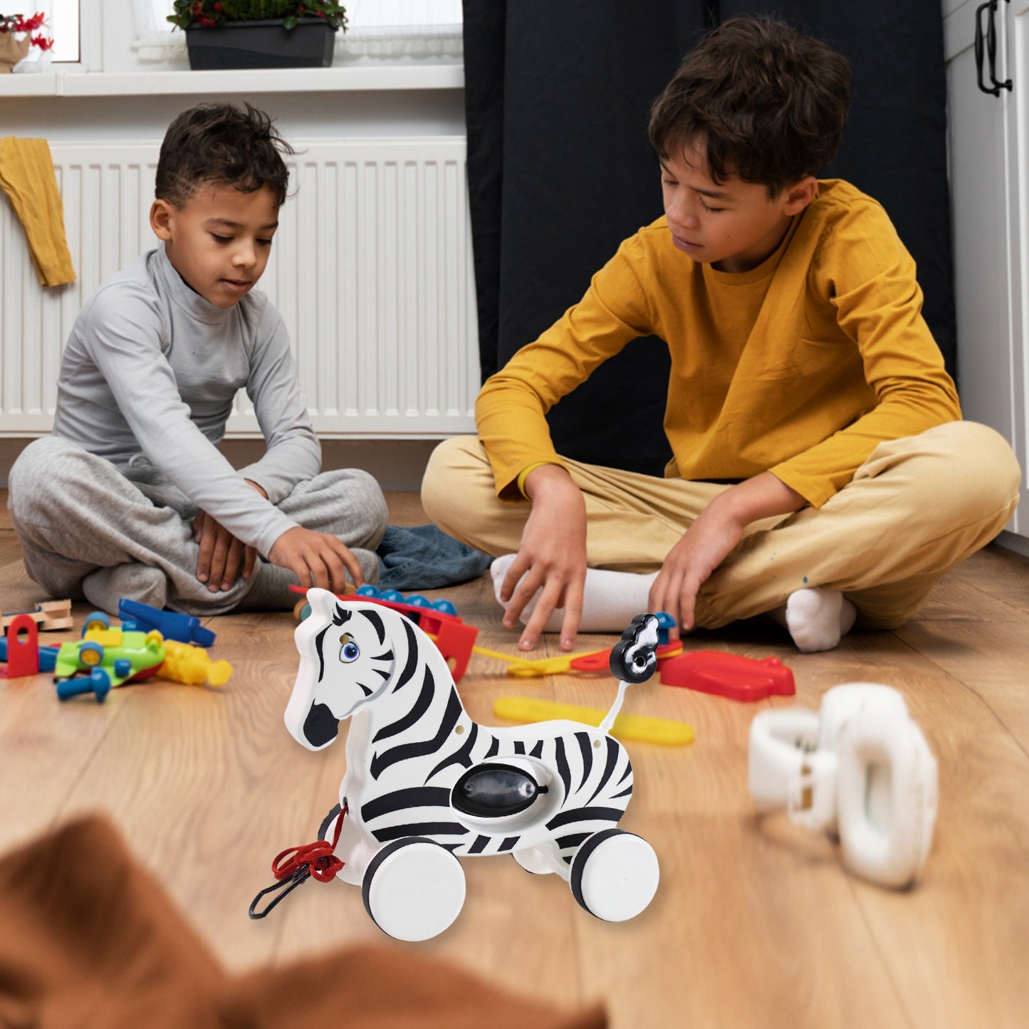 Zebra Pull Along Toy Baby Early Walking Pull Toy Rope Toy For Babies Walking Toy - LootFaat