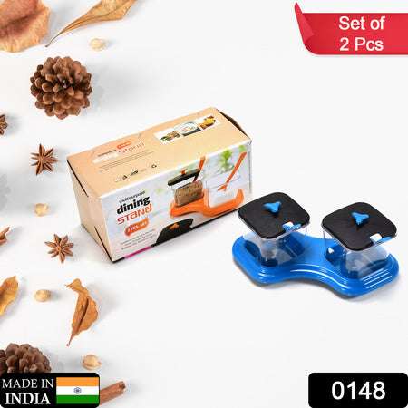 Dining Table Stand 2 Pcs Pickle Jar Spice Tray Spoons Virgin Plastic Kitchen Storage Container Serving Salt Pepper Sauces Chutney Masala Mukhwas Aachar - LootFaat