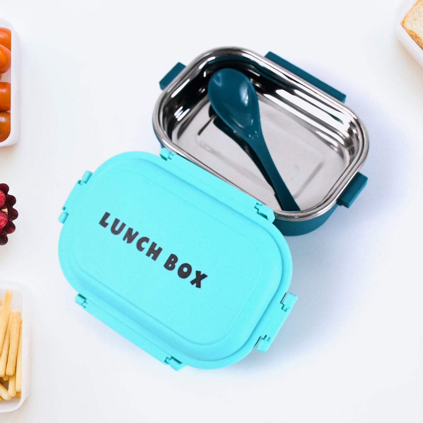 Insulated Testy Stainless Steel Leakproof Lunch Box With Spoon (1 Set) - LootFaat