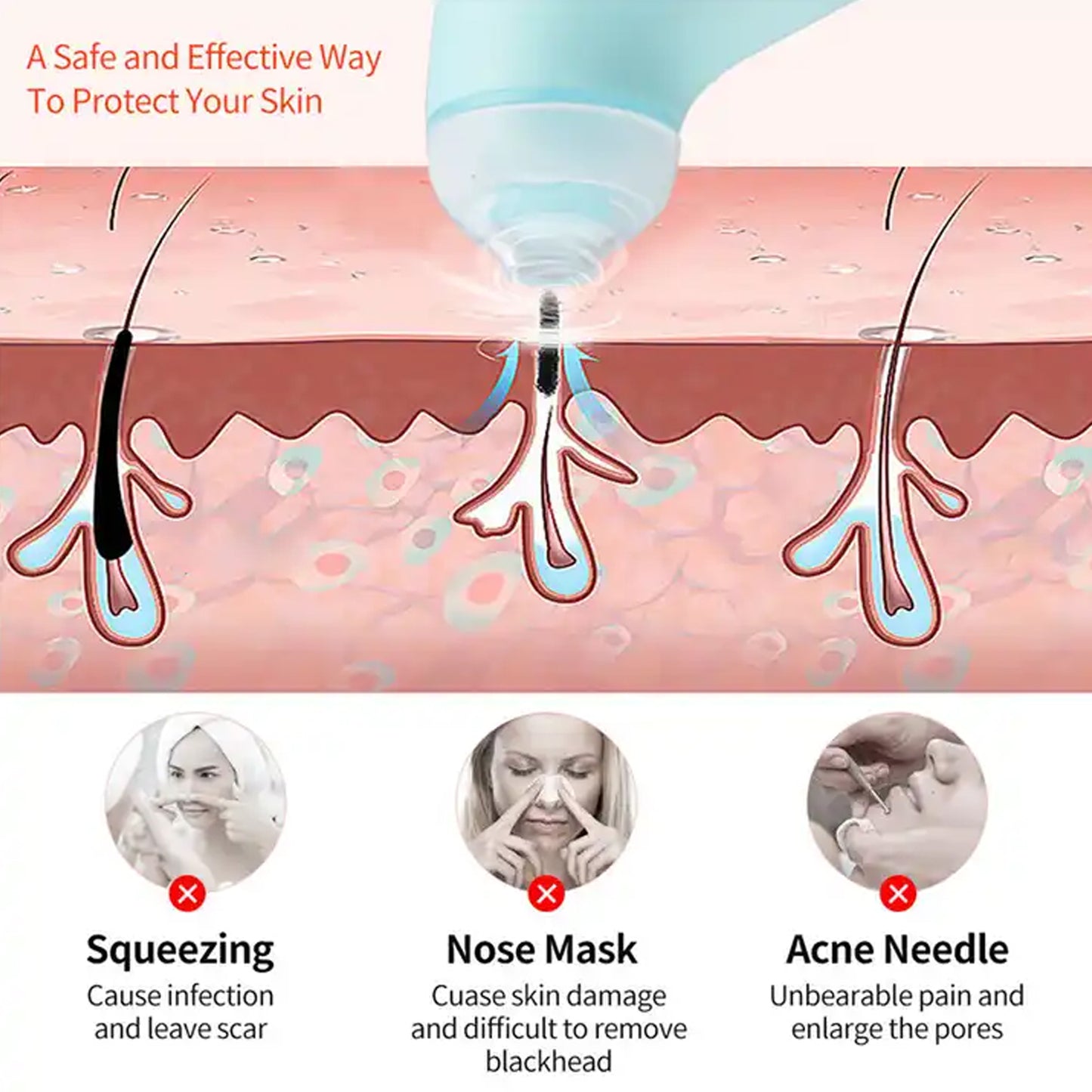 Vacuum Blackhead Machine Reduce Spot Mini Handheld Lifting Massage Facial Blackhead Remover For Skin Care (1 Pc) - LootFaat