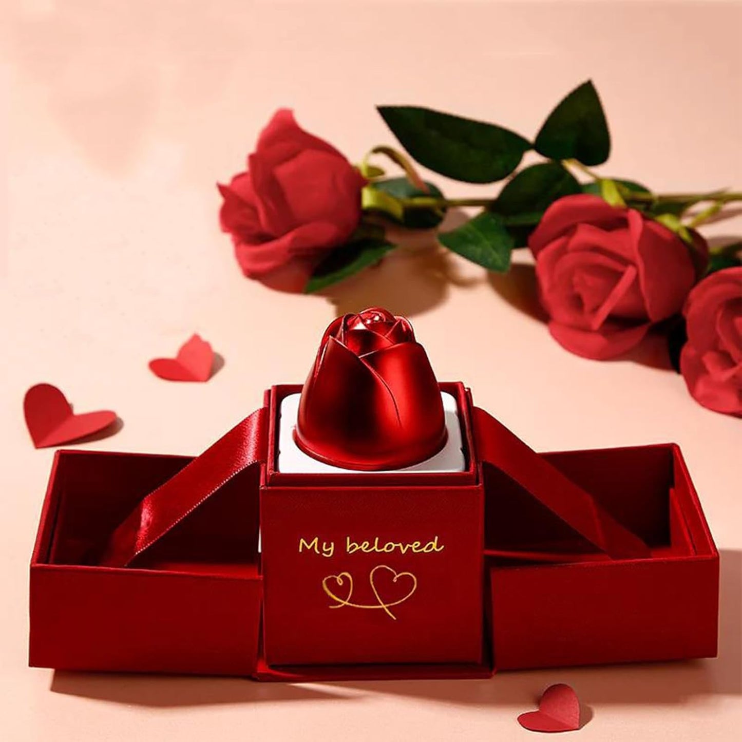 Christmas Gifts For Women Rose Ring Box Jewellery Box Eternal Rose Necklaces Box Wedding Valentines Day - LootFaat