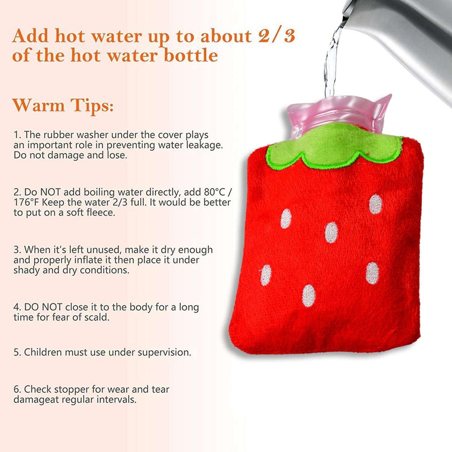 Strawberry Small Hot Water Bag With Cover For Pain Relief Neck Shoulder Pain And Hand Feet Warmer Menstrual Cramps. - LootFaat