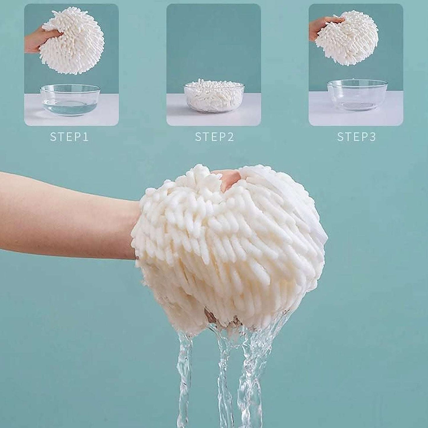 Hand Towels For Bathroom Kitchen Hand Towel Hand Dry Towels Absorbent Soft Hanging Hand Bath Towels Microfiber Plush Chenille Hand Towel Ball Machine Washable Bathroom With Loop (1 Pc) - LootFaat