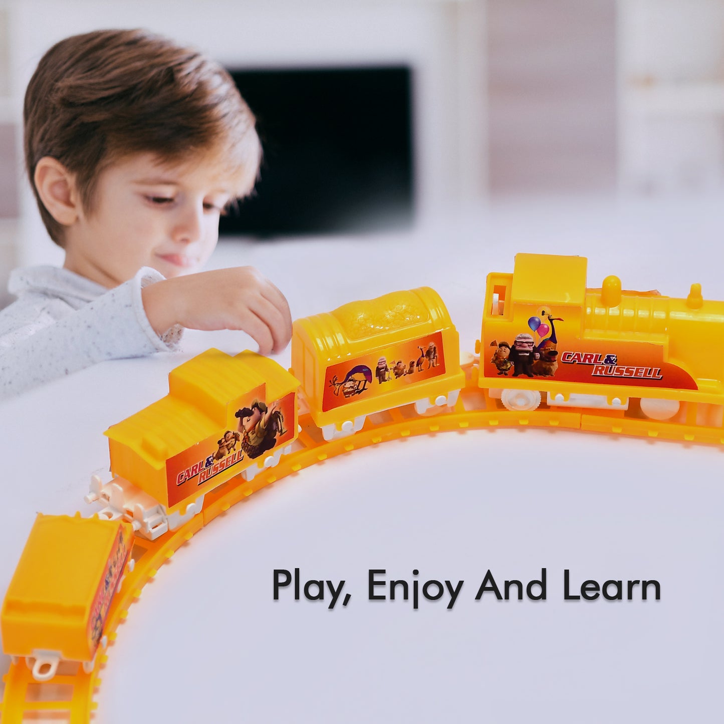 Kids Toy Train High Speed Big Train Play Set Toy Battery Operated Train Set With Light And Sound - LootFaat
