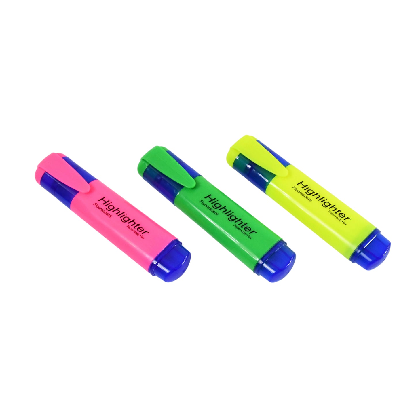 Highlighter Pen Assorted Colours Water Based Broad Tip Writing Marker (3 Pcs Set) - LootFaat