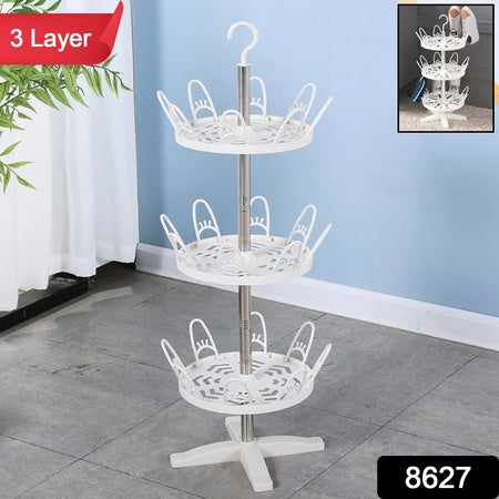 Rotating Shoe Rack 3 Layer 3 Tier Rotating Shoe Rack (1 Pc) - LootFaat
