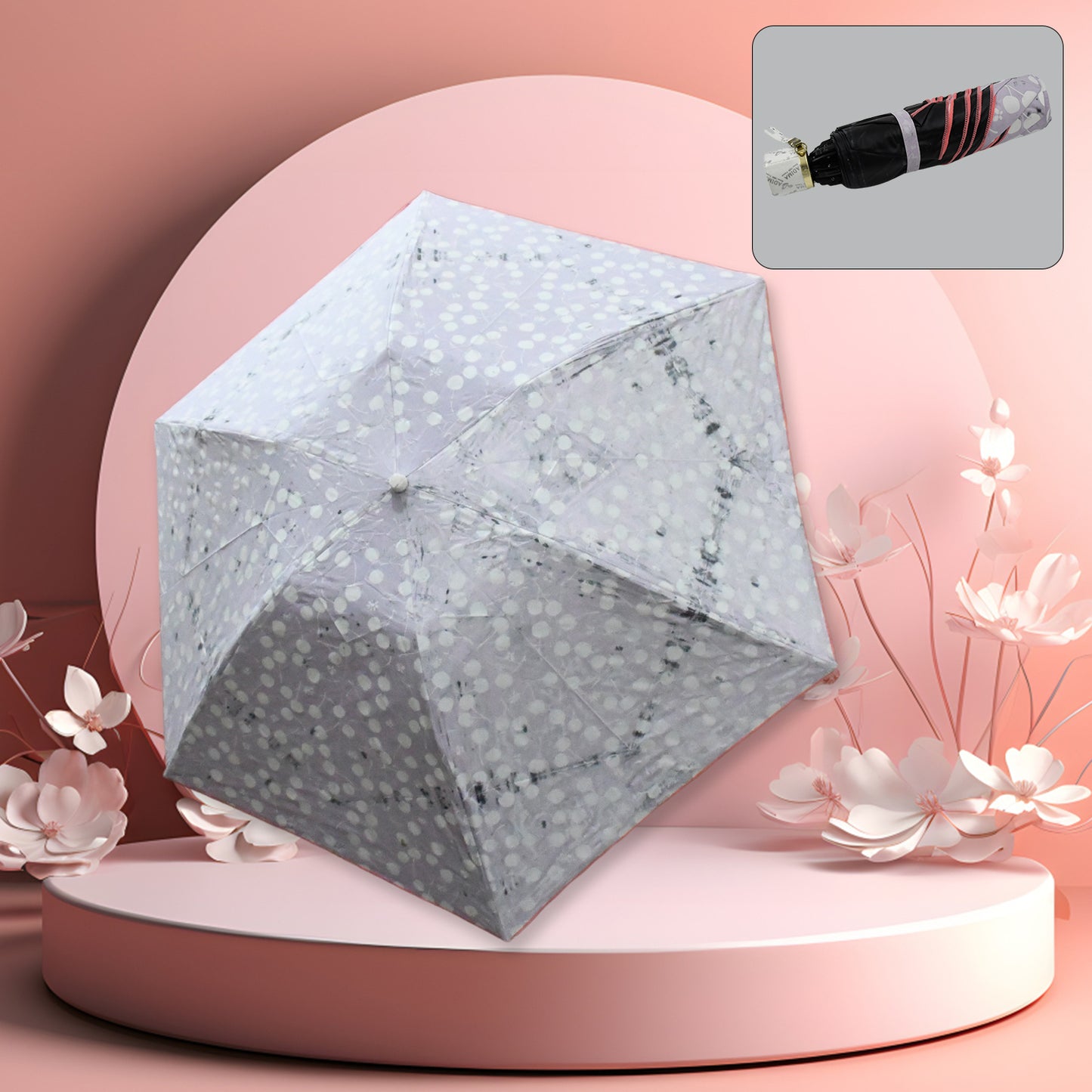 2 Fold Sun Protective Solid Foldable Outdoor Umbrellaportable Sunuv Protection Lightweightrain Umbrella With Umbrella Casefor Girls Women Men Boys - LootFaat