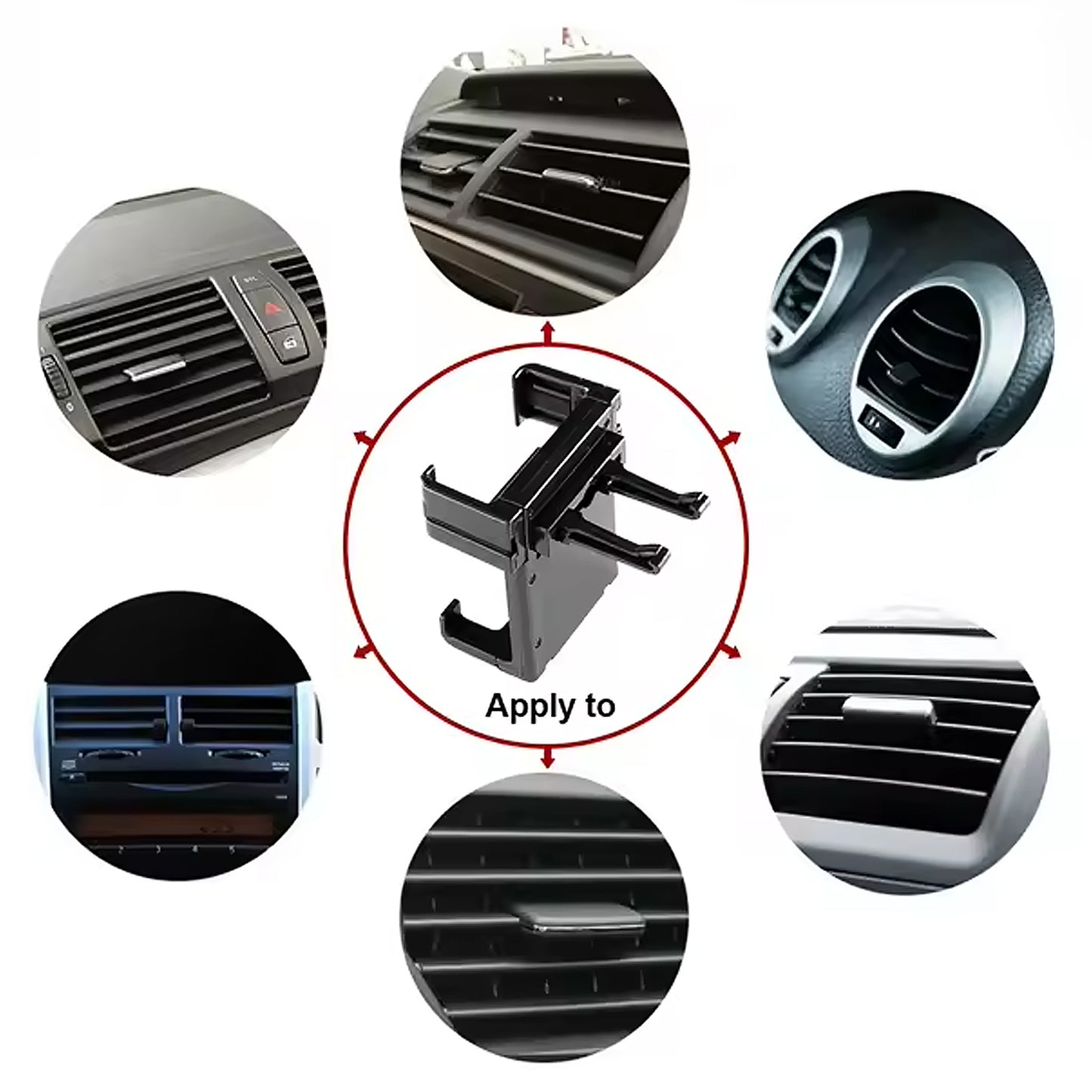 Smart phone Car Phone Holder Car Air Conditioning Vent Phone Holder Holder Stand For Mobile Phone Cellphone Gps Dashboard Bracket For Car (1 Pc) - LootFaat